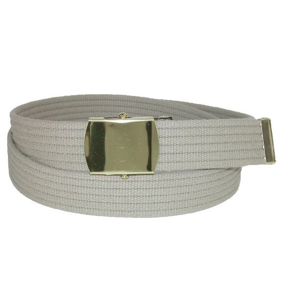CTM Big & Tall Ribbed Fabric Belt with Brass Tone Buckle - Picture 1 of 2
